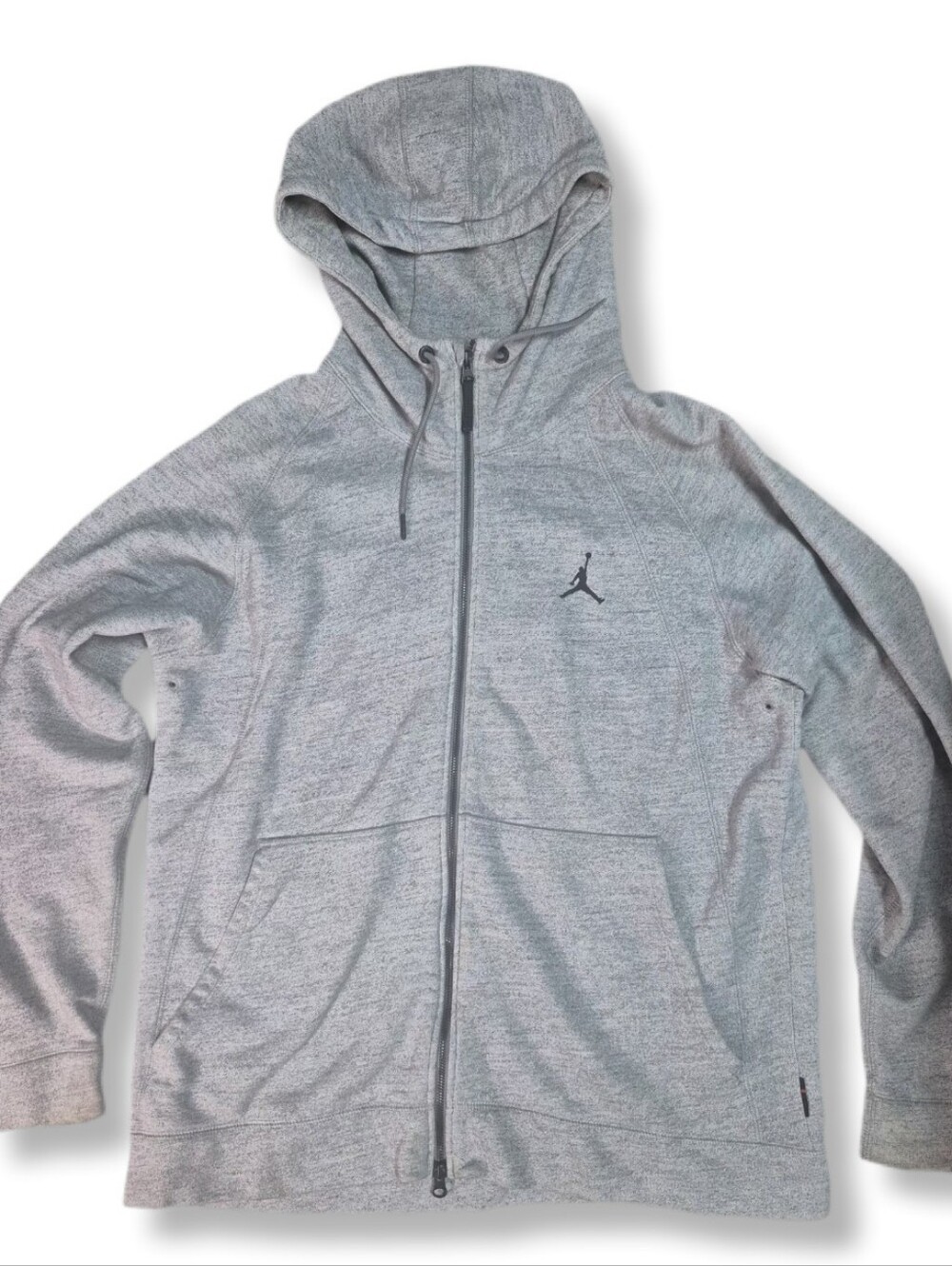 Air Jordan Men's Light Gray Full Zip Drawstring Hooded Cotton Jacket Sz. XXL
